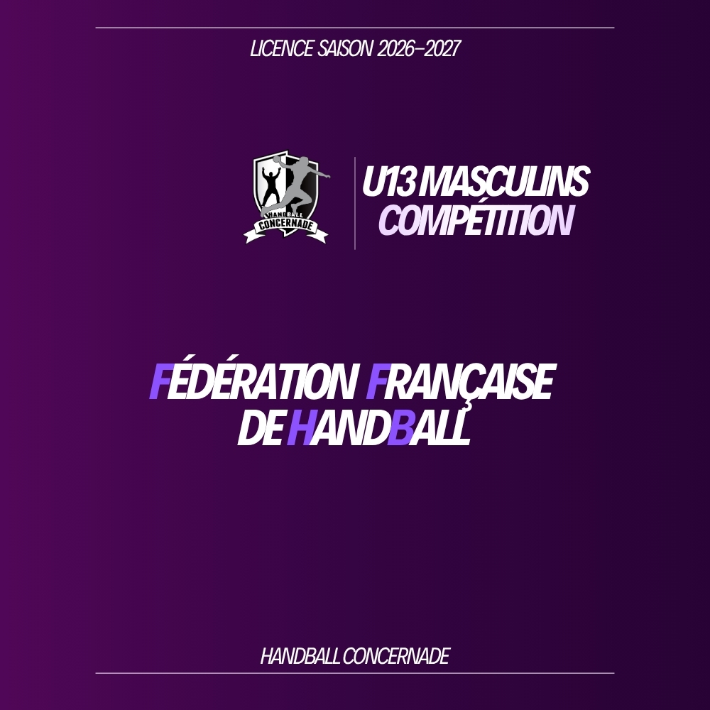 U13 masculins Compétition — 2026-2027